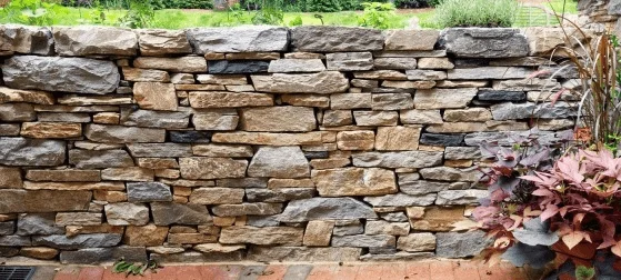 How to build garden natural stone walling using outdoor stone tiles?